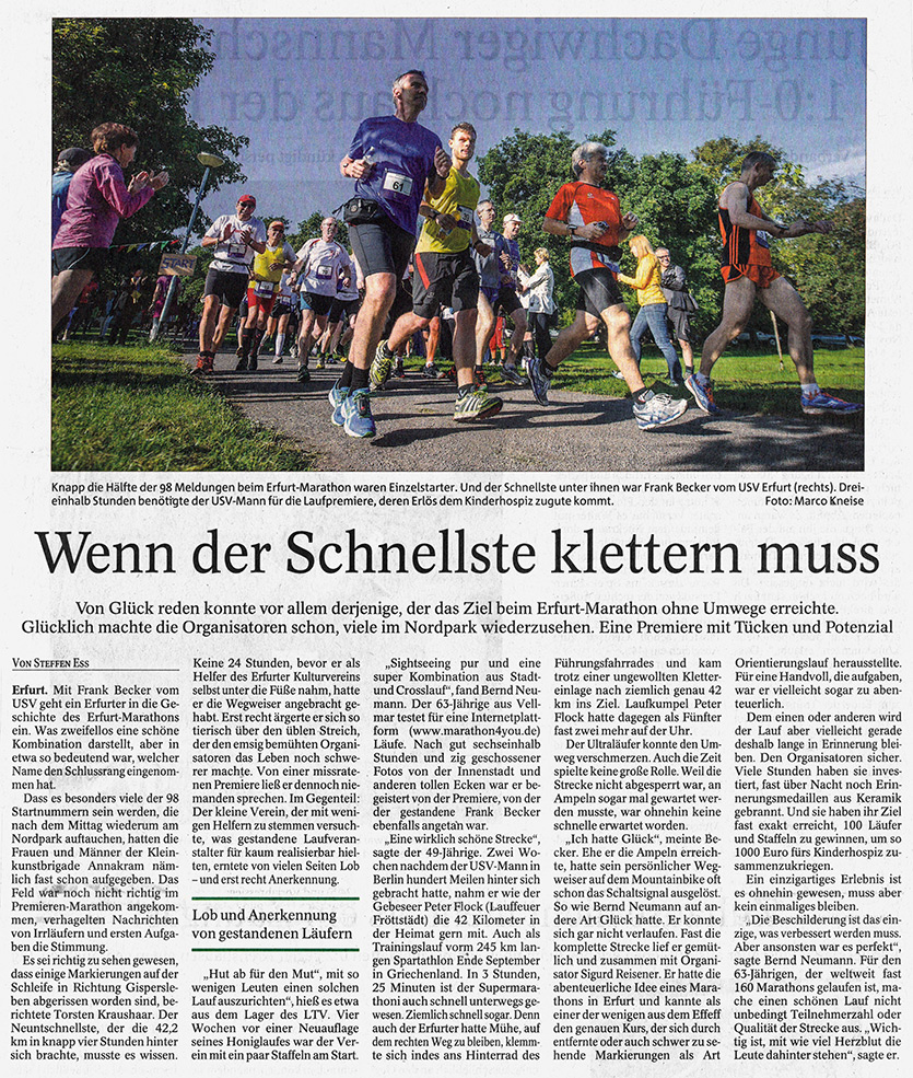 Wenn der Schnellste klettern muss
